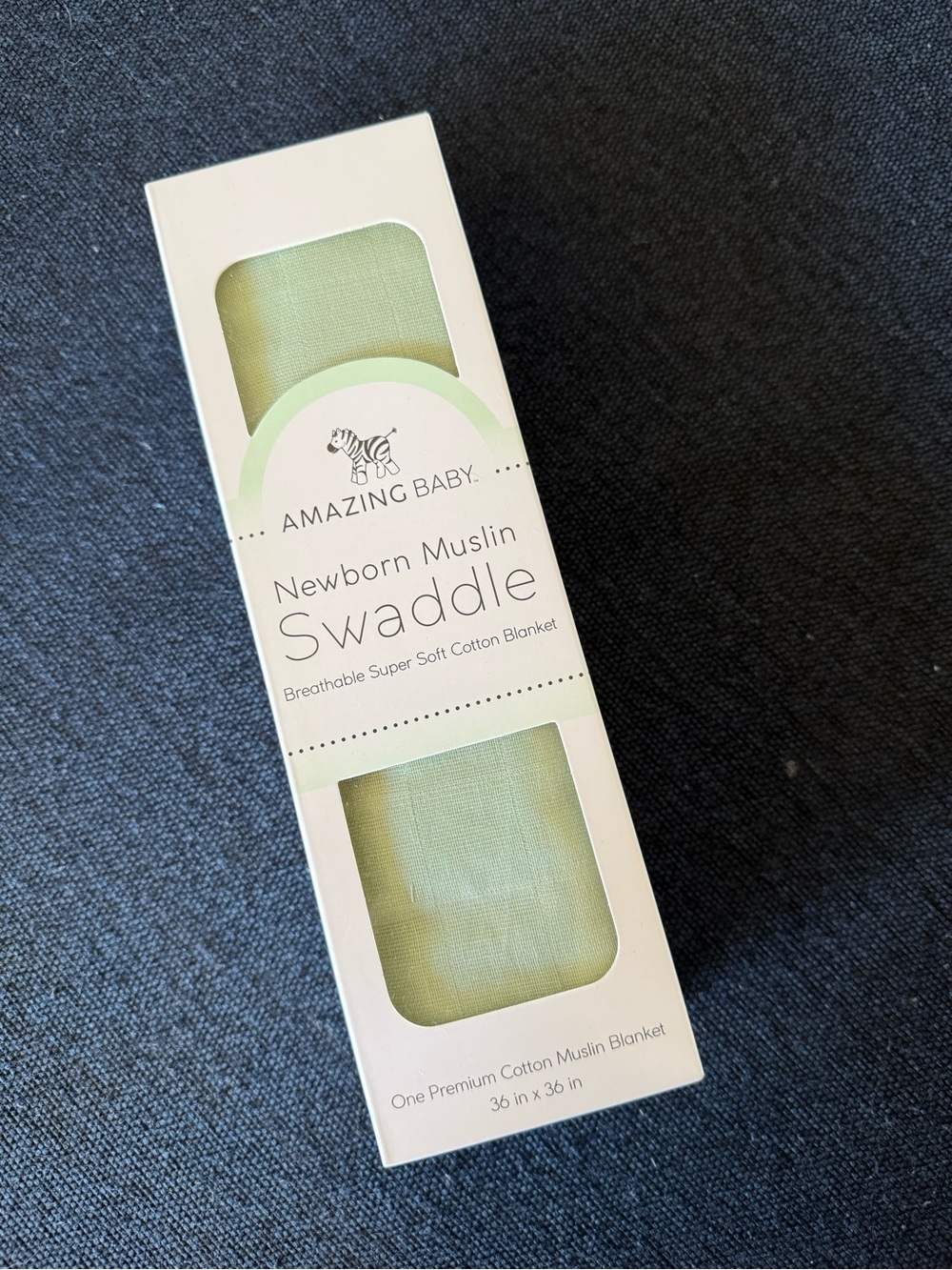 NWT Amazing Baby Newborn Muslin Swaddle Blanket Green